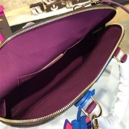 Replica Louis Vuitton Brown Monogram Purple Trim Alma MM