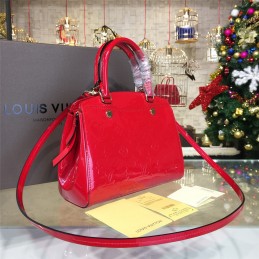 Replica Louis Vuitton Red Patent Monogram Brea PM