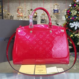 Replica Louis Vuitton Bright Red Patent Monogram Brea MM