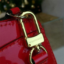 Replica Louis Vuitton Bright Red Patent Monogram Brea MM