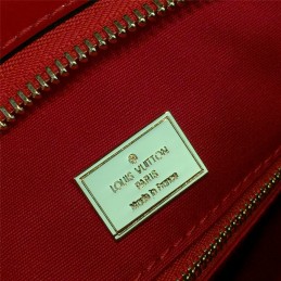 Replica Louis Vuitton Bright Red Patent Monogram Brea MM