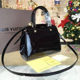 Replica Louis Vuitton Burgundy Patent Monogram Brea PM