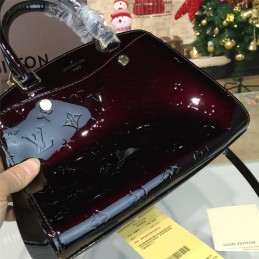 Replica Louis Vuitton Burgundy Patent Monogram Brea PM