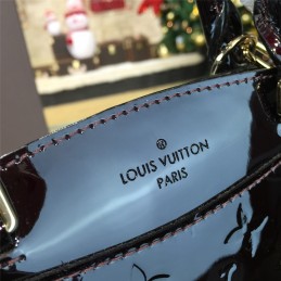 Replica Louis Vuitton Burgundy Patent Monogram Brea PM