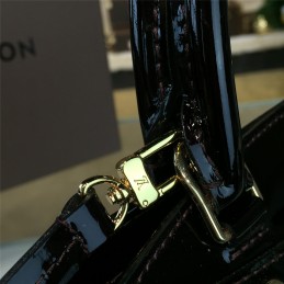 Replica Louis Vuitton Burgundy Patent Monogram Brea PM