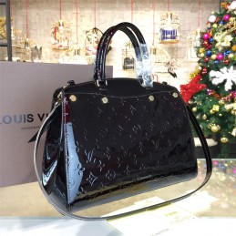 Replica Louis Vuitton Black Patent Monogram Brea MM
