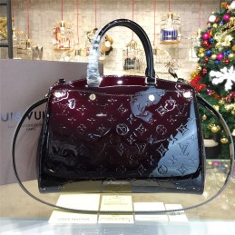 Replica Louis Vuitton Black Patent Monogram Brea MM