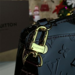 Replica Louis Vuitton Black Patent Monogram Brea MM