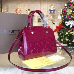 Replica Louis Vuitton Fuchsia Patent Monogram Brea PM