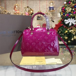 Replica Louis Vuitton Fuchsia Patent Monogram Brea PM