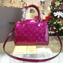 Replica Louis Vuitton Fuchsia Patent Monogram Brea PM