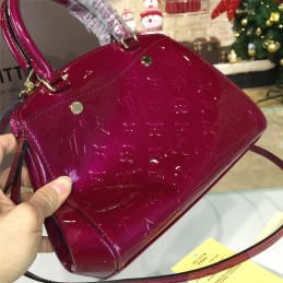 Replica Louis Vuitton Fuchsia Patent Monogram Brea PM