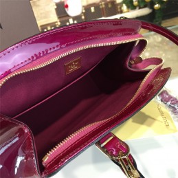 Replica Louis Vuitton Fuchsia Patent Monogram Brea PM