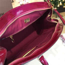 Replica Louis Vuitton Bright Pink Patent Monogram Brea MM