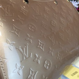 Replica Louis Vuitton Beige Patent Monogram Brea MM
