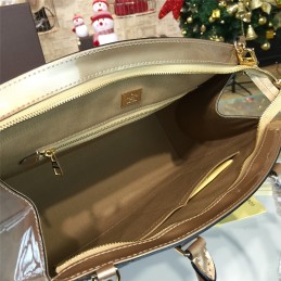 Replica Louis Vuitton Beige Patent Monogram Brea MM