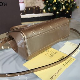 Replica Louis Vuitton Beige Patent Monogram Brea PM