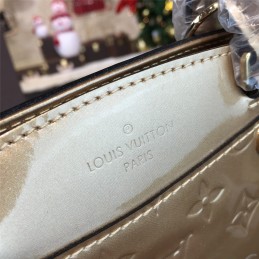 Replica Louis Vuitton Beige Patent Monogram Brea PM