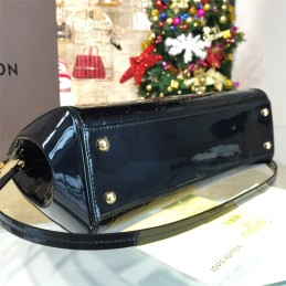 Replica Louis Vuitton Navy Black Patent Monogram Brea MM