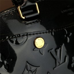 Replica Louis Vuitton Navy Black Patent Monogram Brea MM