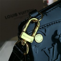 Replica Louis Vuitton Navy Black Patent Monogram Brea MM
