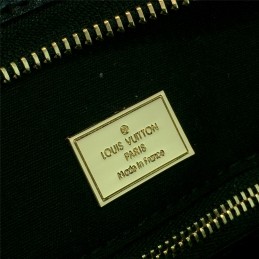 Replica Louis Vuitton Navy Black Patent Monogram Brea MM