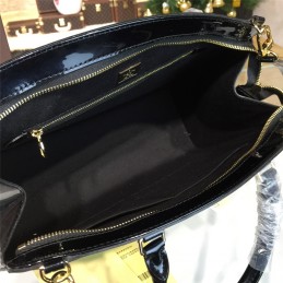 Replica Louis Vuitton Navy Black Patent Monogram Brea MM