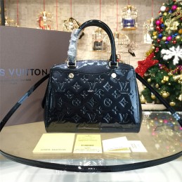 Replica Louis Vuitton Black Patent Monogram Brea PM
