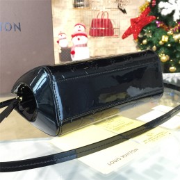 Replica Louis Vuitton Black Patent Monogram Brea PM