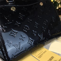 Replica Louis Vuitton Black Patent Monogram Brea PM