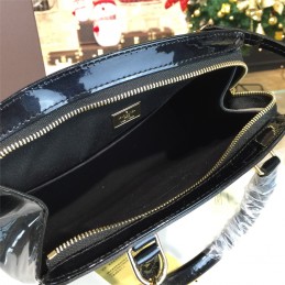 Replica Louis Vuitton Black Patent Monogram Brea PM