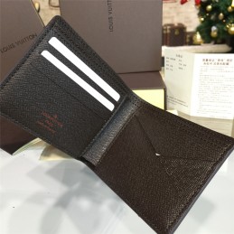 Replica Louis Vuitton Brown Damier Ebene Multiple Wallet