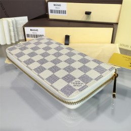 Replica Louis Vuitton White Damier Azur Zippy Wallet