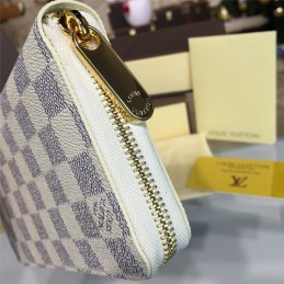 Replica Louis Vuitton White Damier Azur Zippy Wallet