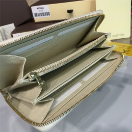 Replica Louis Vuitton White Damier Azur Zippy Wallet