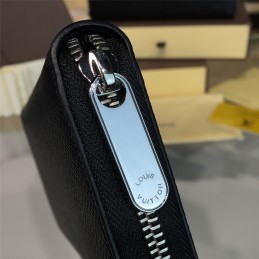 Replica Louis Vuitton Black Taiga Leather Zippy Organizer Wallet