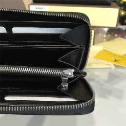 Replica Louis Vuitton Black Taiga Leather Zippy Organizer Wallet