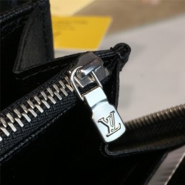 Replica Louis Vuitton Black Taiga Leather Zippy Organizer Wallet