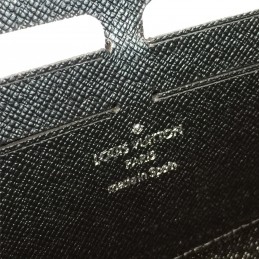 Replica Louis Vuitton Black Taiga Leather Zippy Organizer Wallet