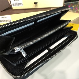 Replica Louis Vuitton Black Taiga Leather Zippy Organizer Wallet