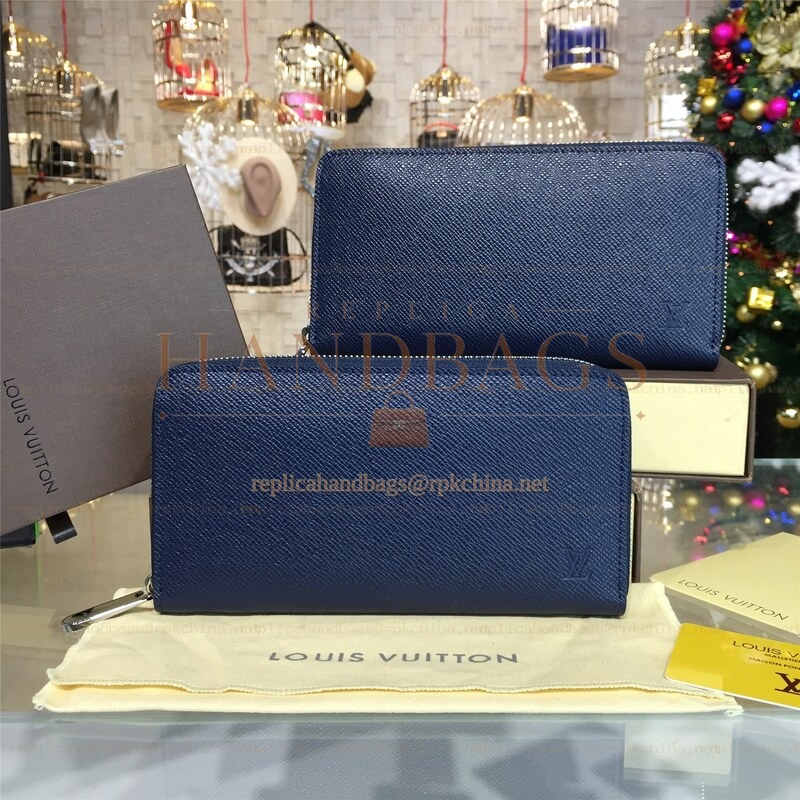 Replica Louis Vuitton Navy Blue Epi Leather Zippy Organizer Wallet
