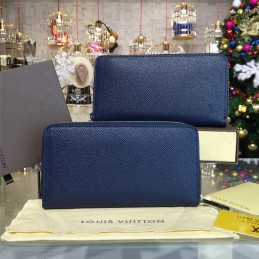 Replica Louis Vuitton Navy Blue Epi Leather Zippy Organizer Wallet