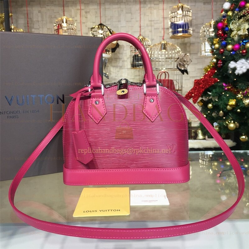 Replica Louis Vuitton Fuchsia Textured Alma BB
