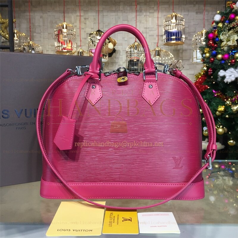 Replica Louis Vuitton Fuchsia Textured Alma MM