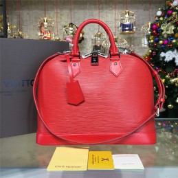 Replica Louis Vuitton Red Textured Alma MM