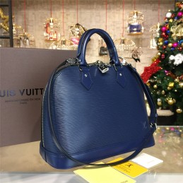 Replica Louis Vuitton Navy Blue Textured Alma MM