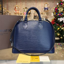 Replica Louis Vuitton Navy Blue Textured Alma MM