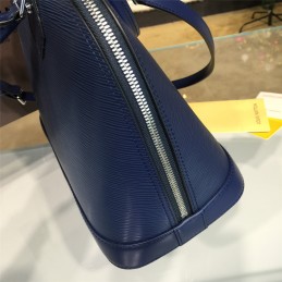 Replica Louis Vuitton Navy Blue Textured Alma MM