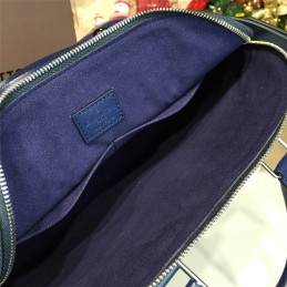 Replica Louis Vuitton Navy Blue Textured Alma MM