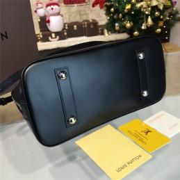Replica Louis Vuitton Black Textured Alma MM